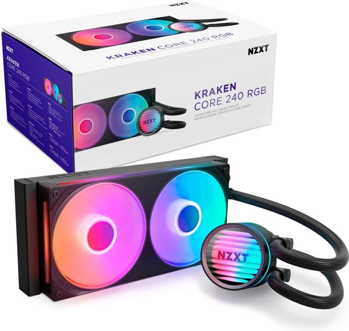 NZXT Kraken Core RGB 240 Black - CPU Vandkøling - Max 32 dBA