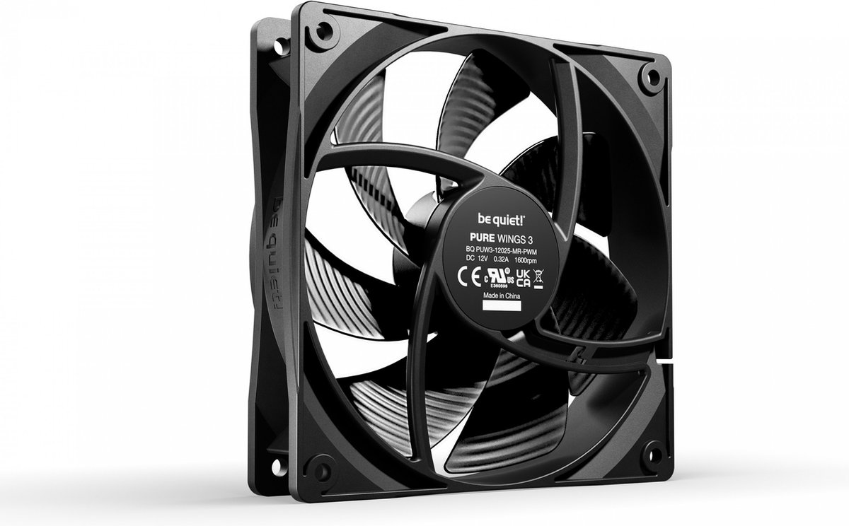 be quiet! Pure Wings 3 120mm PWM - Kabinet køler - 120mm - Sort - 26 dBA