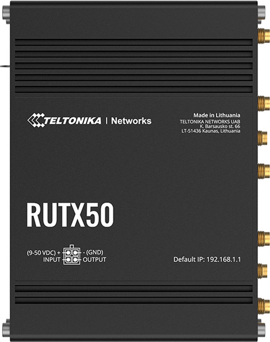Teltonika RUTX50 Industrial 5G Router (RUTX50000000) - Wireless router 802.11a/b/g/n/Wi-Fi 5 Wave 2