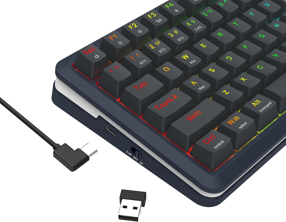 REDRAGON K708-RGB-PRO FLEKACT keyboard - Gaming Tastatur - Amerikansk engelsk - Sort