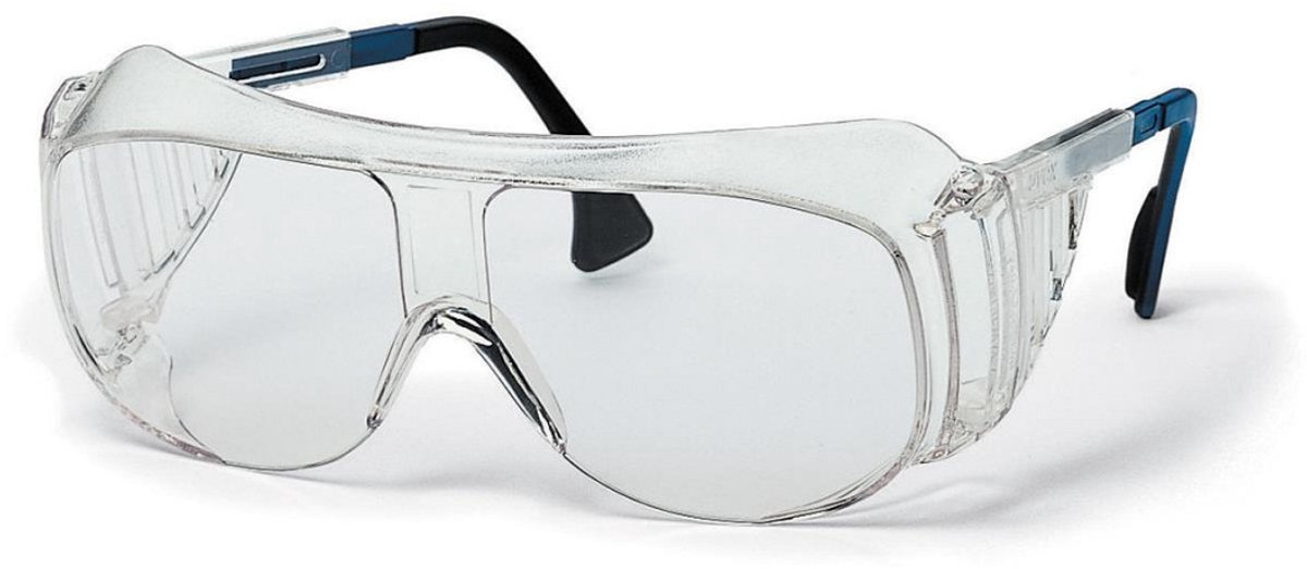 Uvex 9161 - safety glasses - polycarbonate thermoplastic polyurethane (TPU) polybutylene terephthalate - black frame blue frame