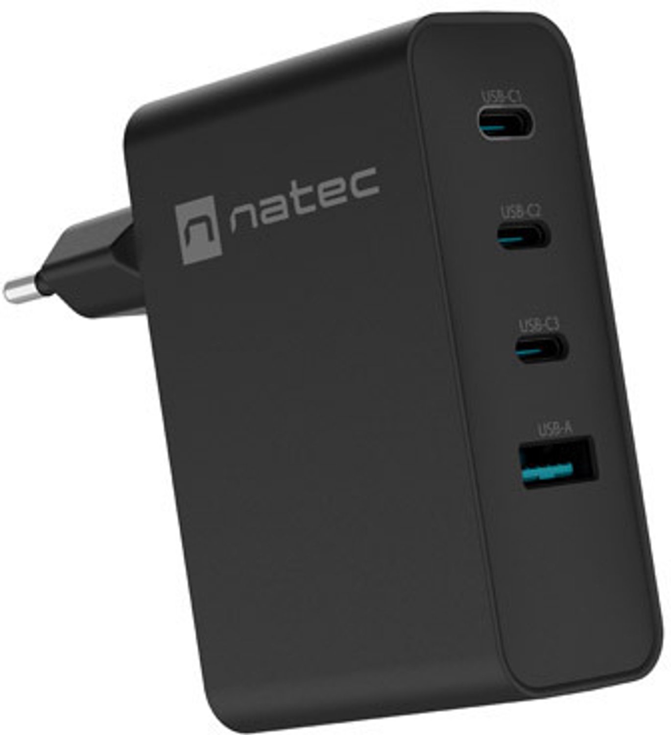 Natec Ribera power adapter - GaN - USB 3 x USB-C - 100 Watt