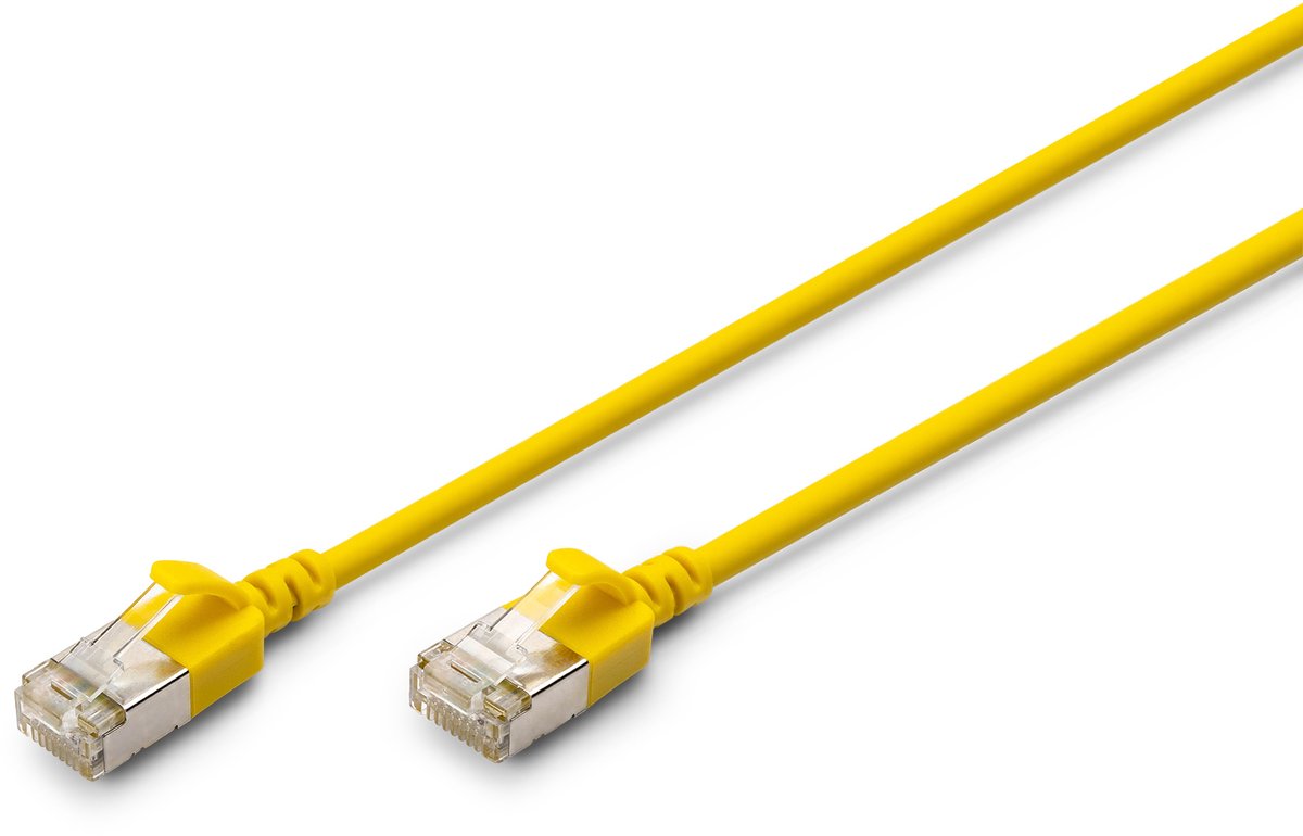 DIGITUS CAT 6A F-FTP Slim Patch Cord - 0.5m - Gul - 0.5m