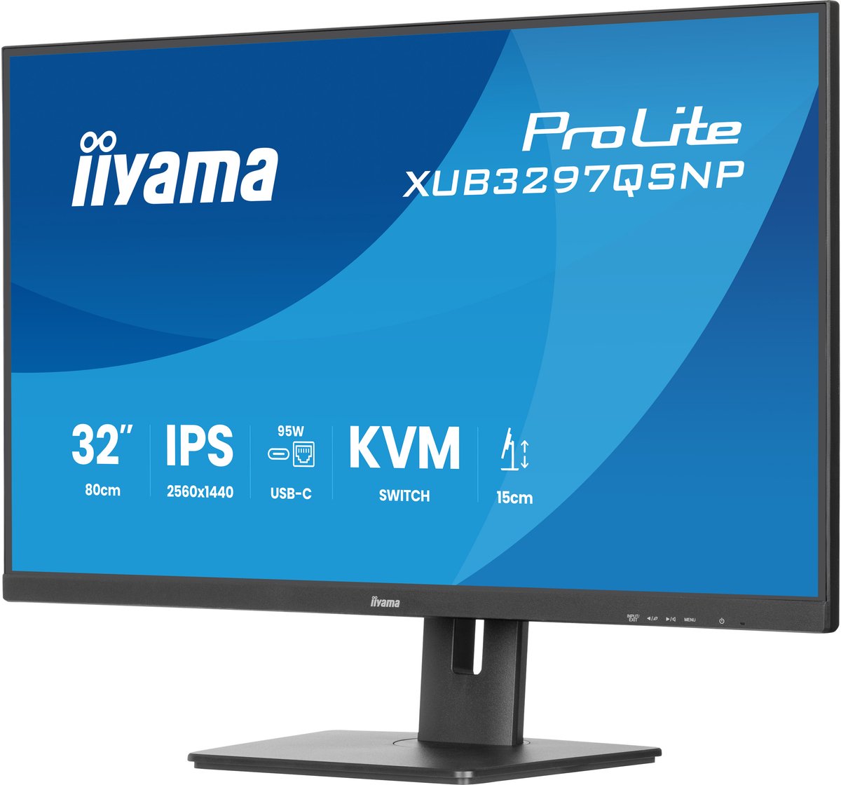 32" iiyama ProLite XUB3297QSNP-B1 - 2560x1440 (QHD) - 100Hz - IPS - KVM switch