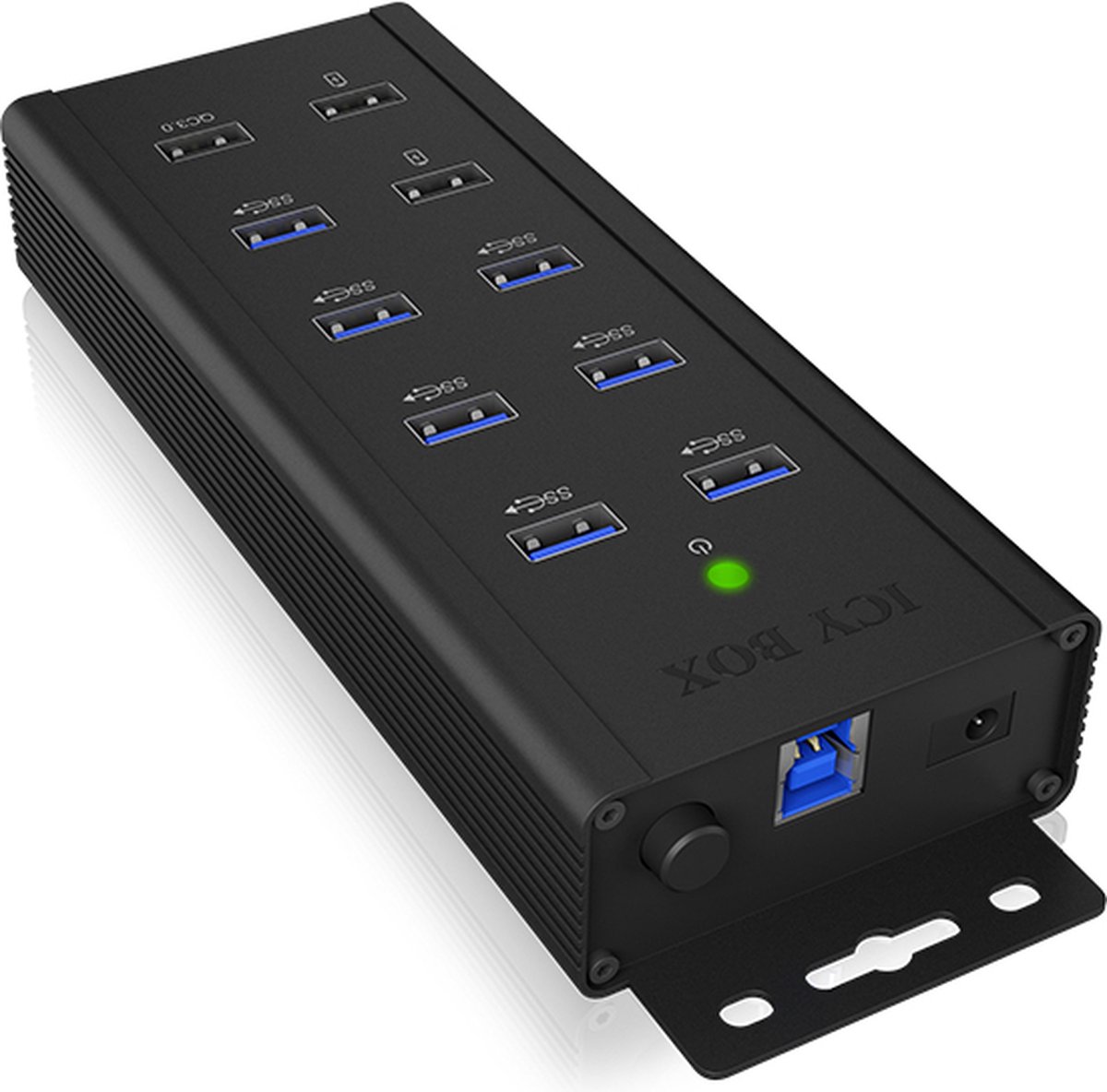 ICY BOX 7-Port - USB 3.0 USB hub - USB 3.2 - 7 ports - Sort