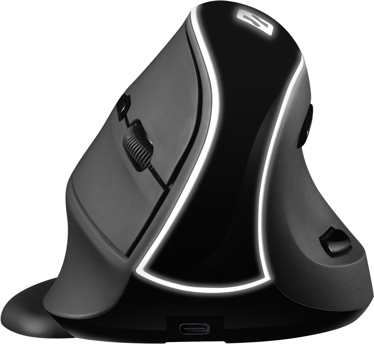 Sandberg Wireless Vertical Mouse Pro - Vertical mouse - Optisk - 6 knapper - Sort