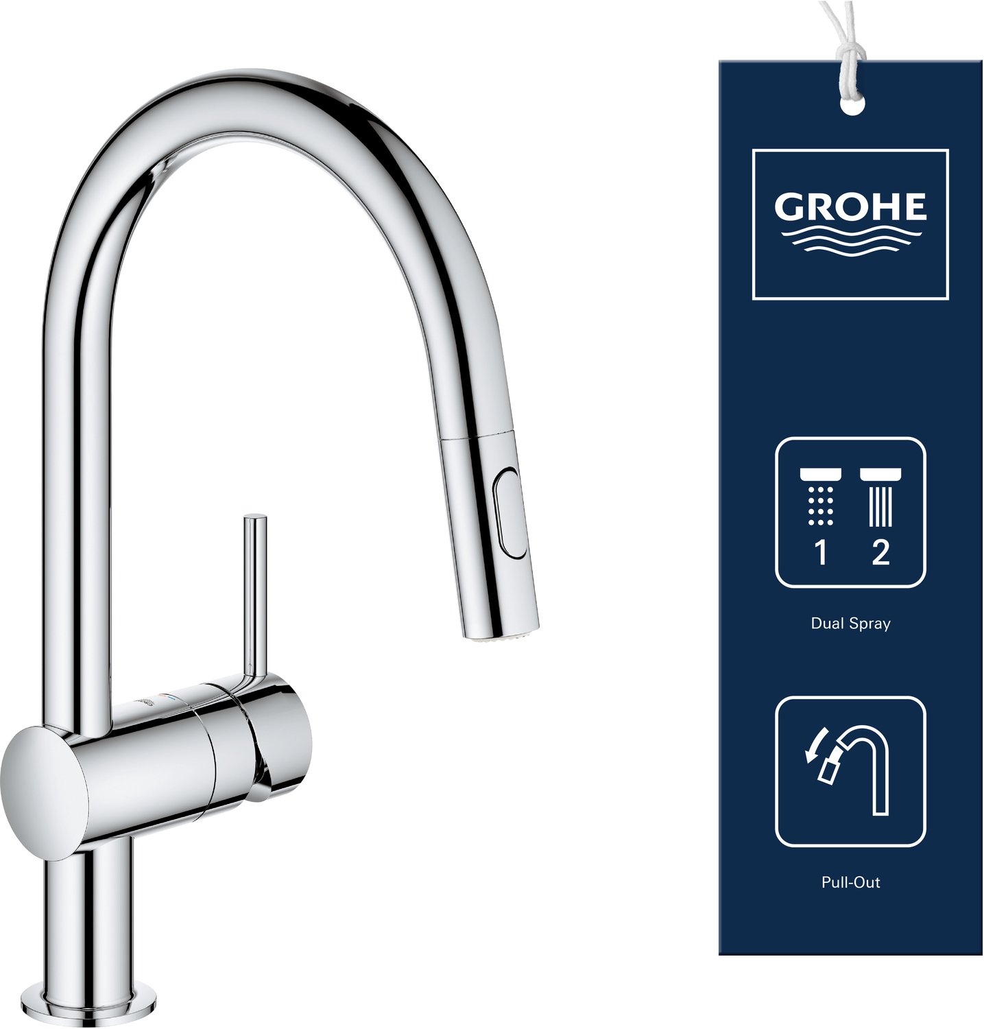 Grohe Minta køkkearmatur med udtræk, krom