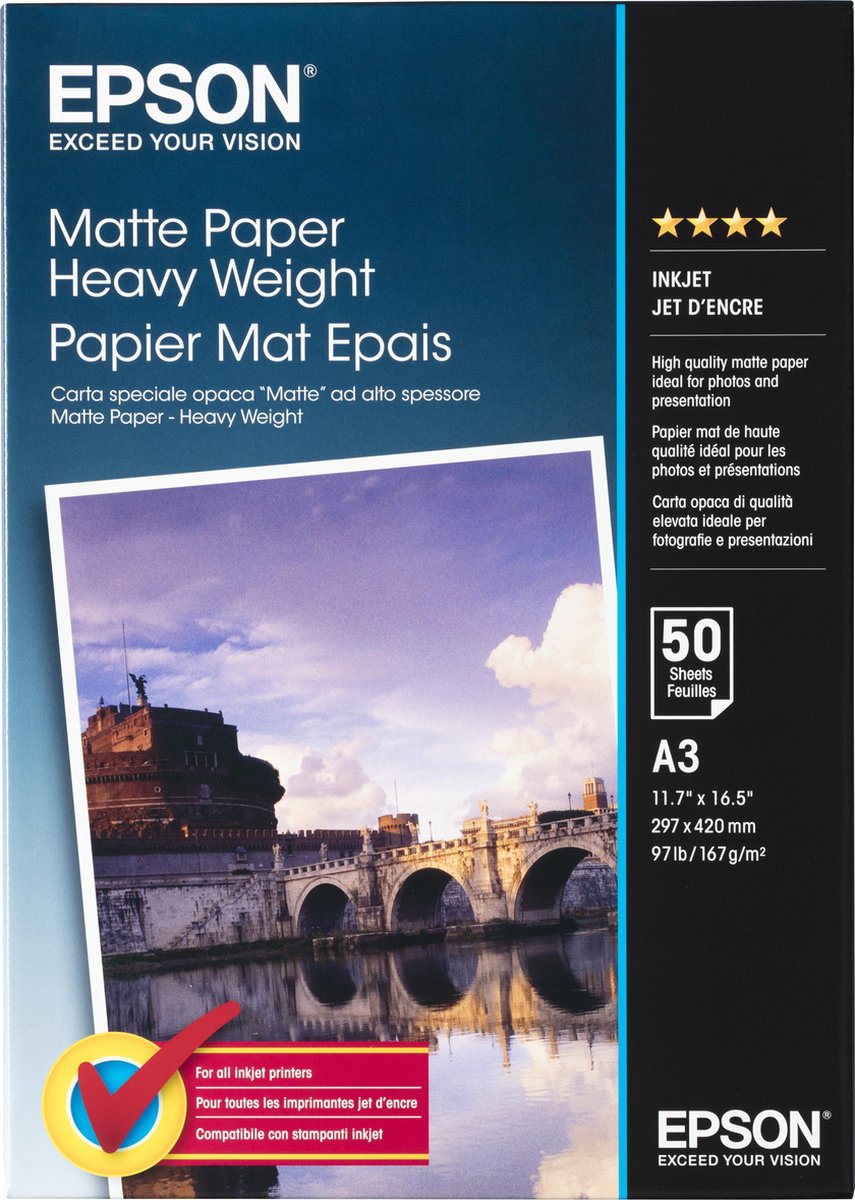 Epson paper matt heavyweight A3 50 sheets 167gm2