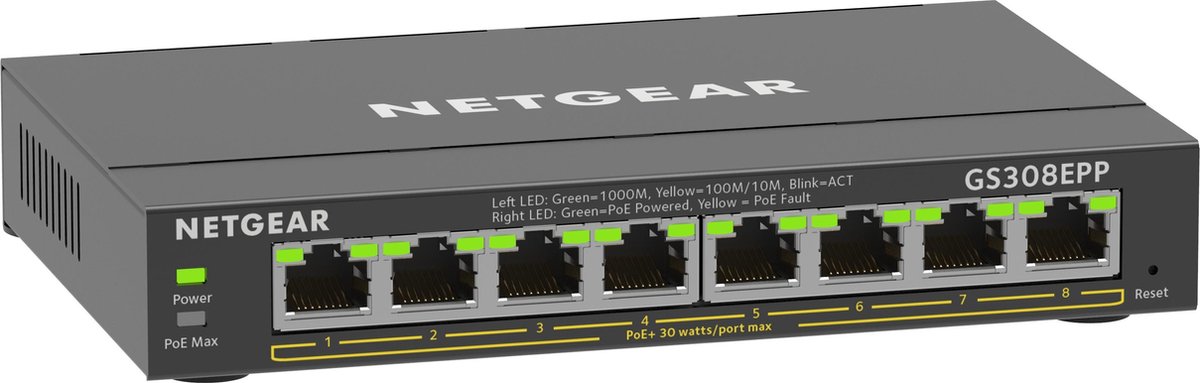 Netgear GS308EPP-100PES 8-Port PoE+ Gigabit Ethernet Plus Switch (123W)