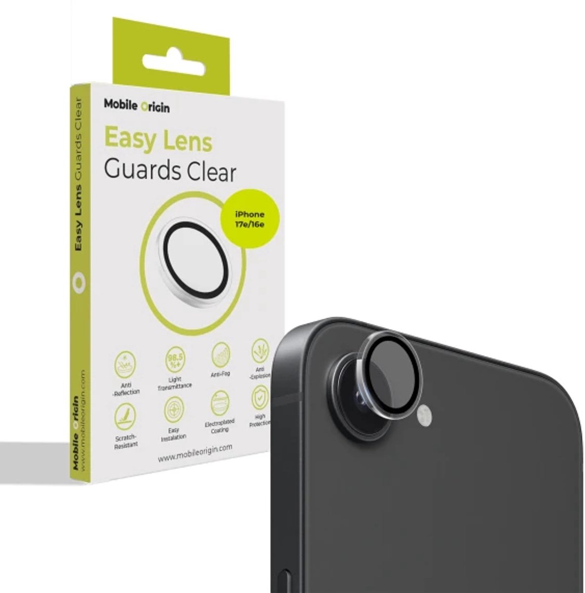 Mobile Origin Easy Lens guards - clear- iPhone 17e/16e