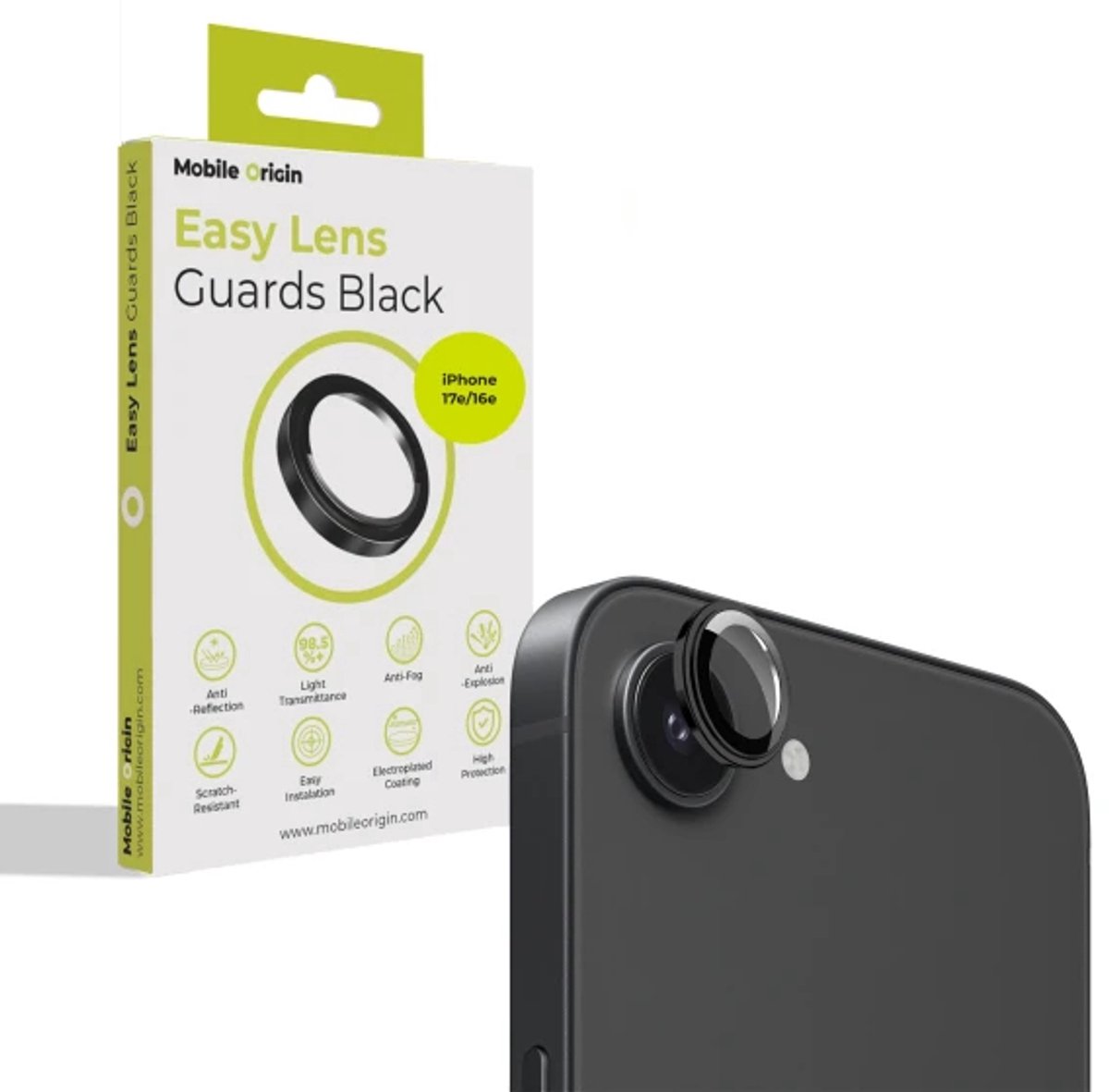 Mobile Origin Easy Lens guards - black - iPhone 17e/16e