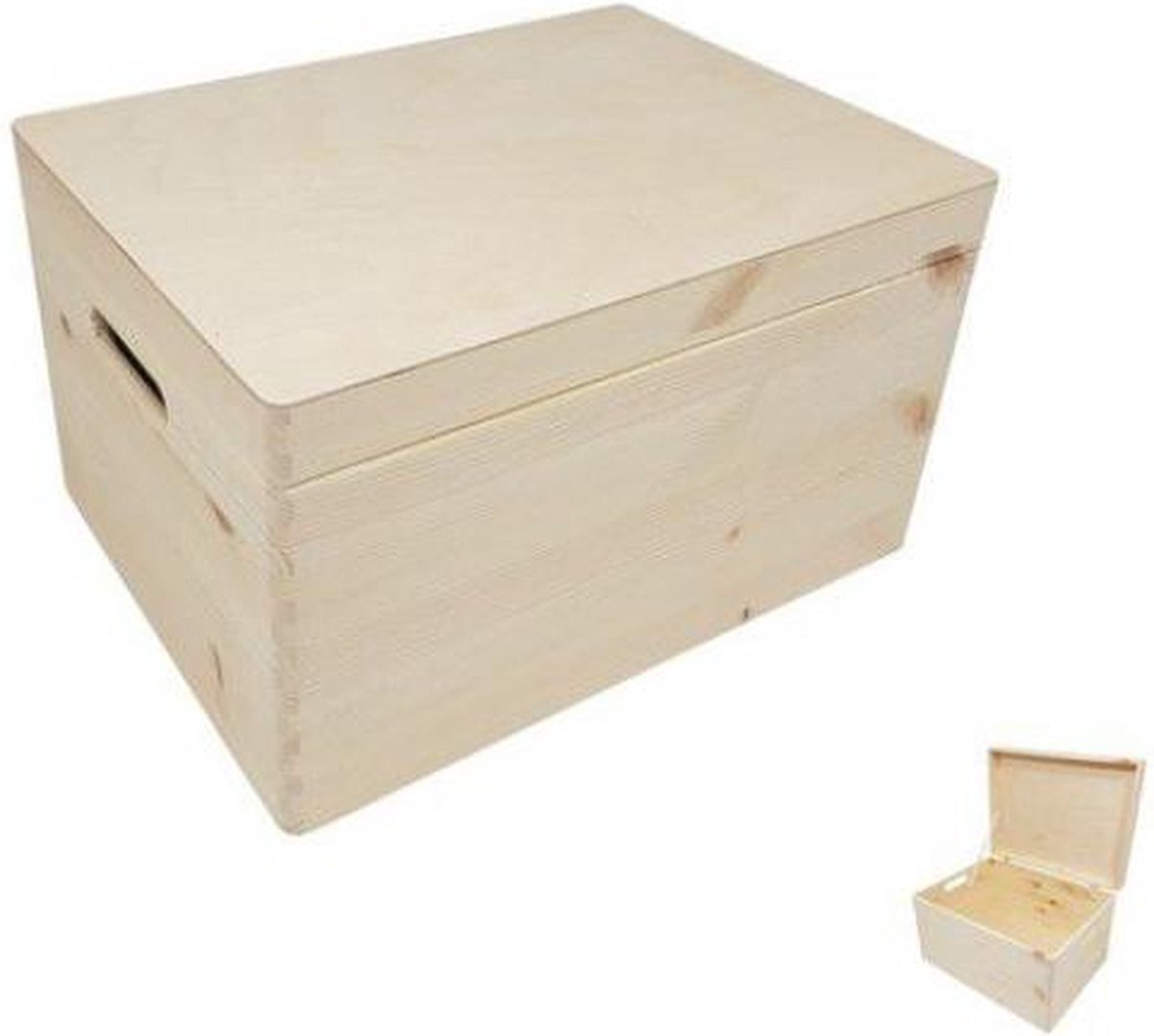 Playwood - Pine Storage Chest with Hinged Lid (40x30x23cm)