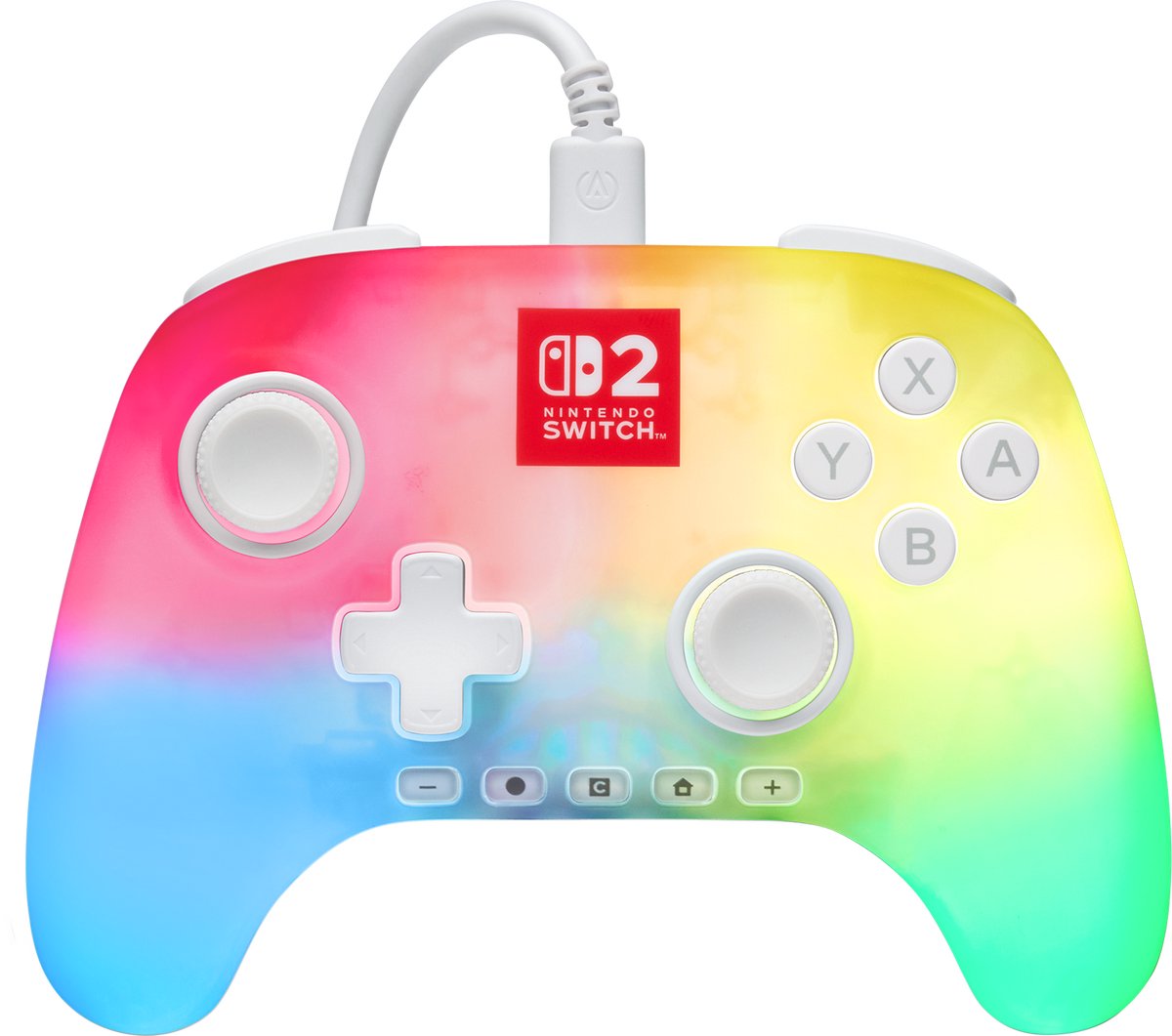 PowerA Advantage kablet controller til Nintendo Switch 2 med Lumectra - Hvid