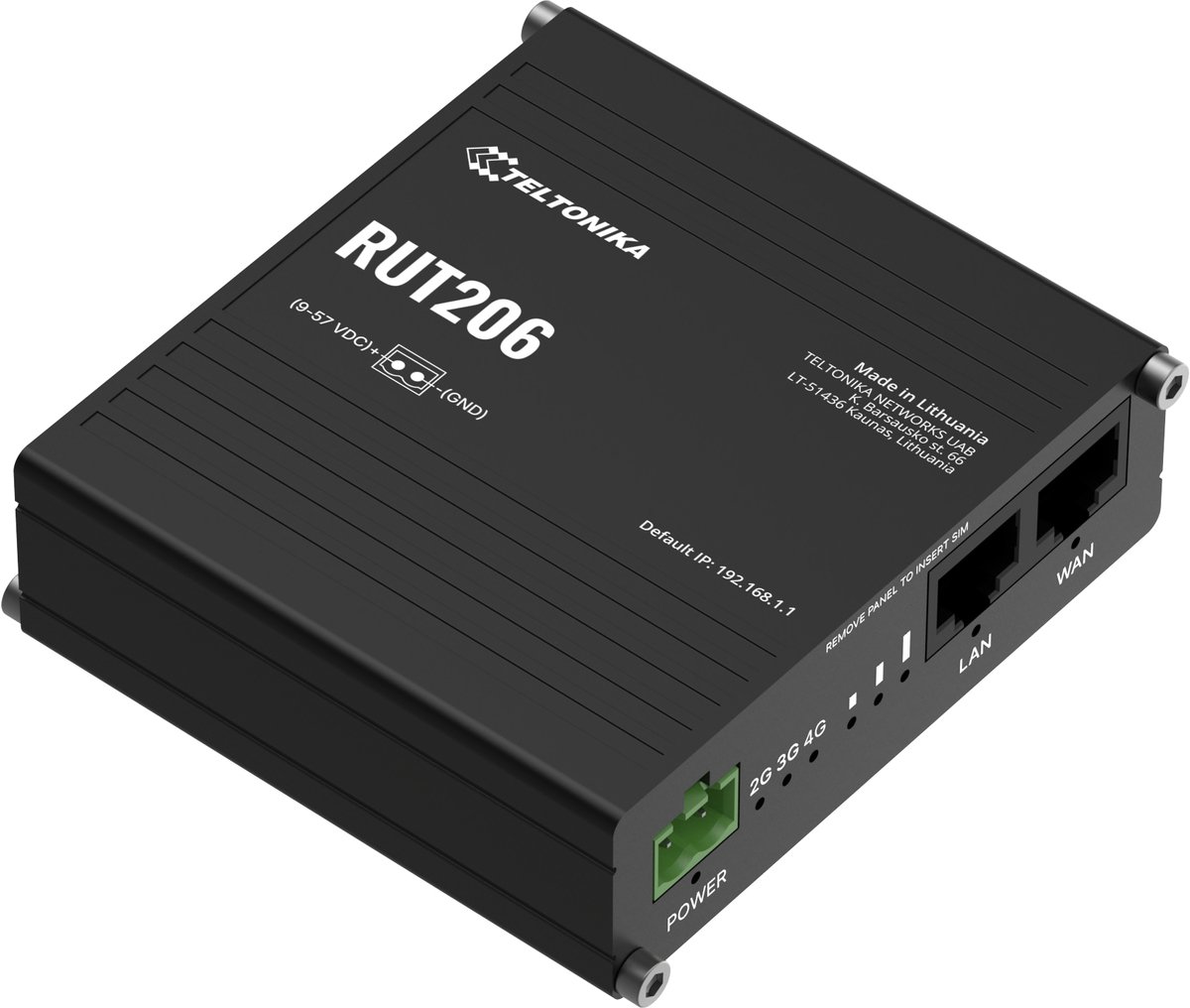 Teltonika RUT206 - wireless router - WWAN - Wi-Fi - 3G 4G 2G - DIN rail mountable wall-mountable surface-mountable - Wireless router N Standard - 802.11n