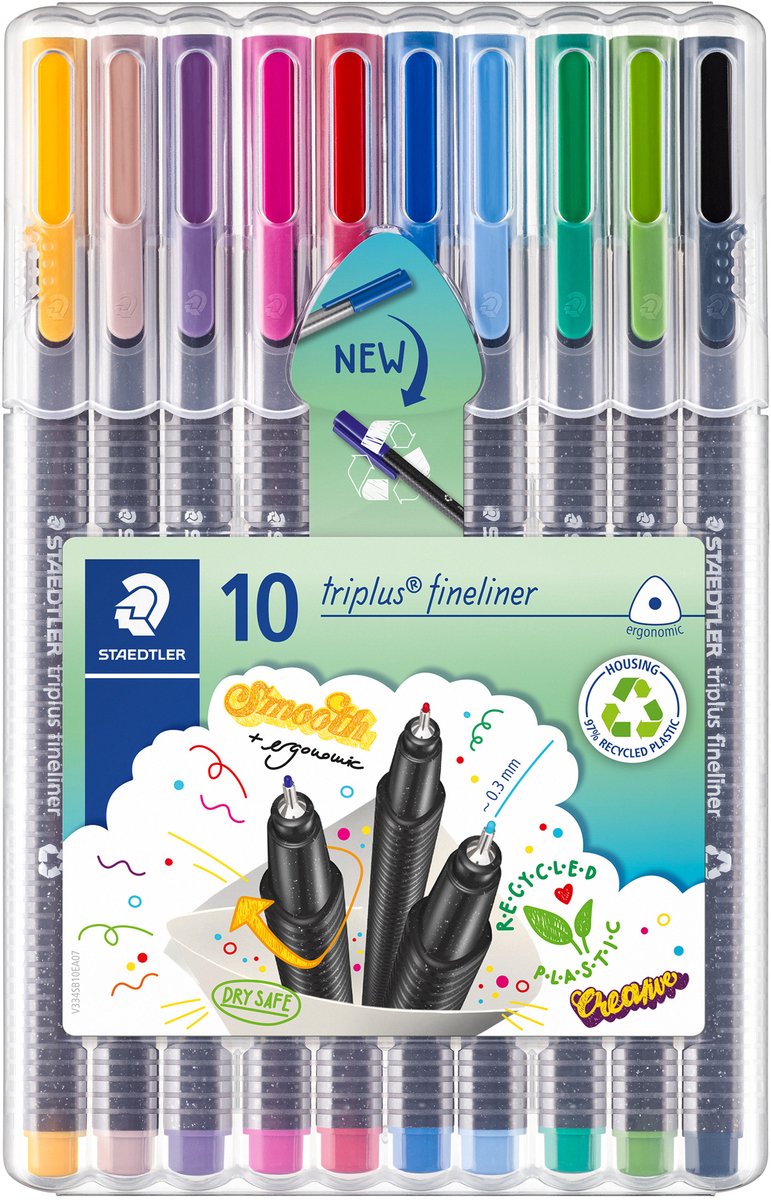 Staedtler Triplus Fineliner, 10 ass.