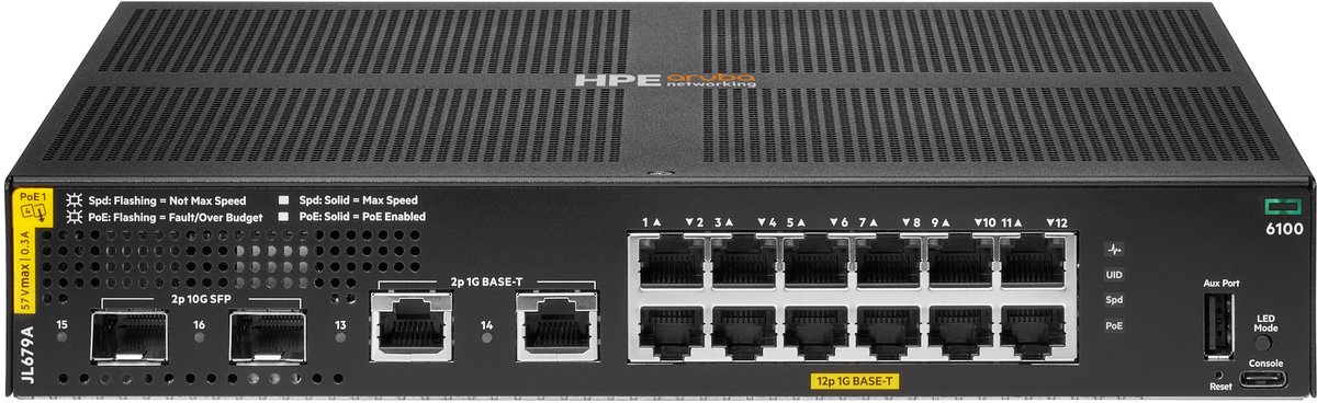 Hewlett Packard Enterprise Aruba 6100 Switch 12G CL4 2SFP+ 139W