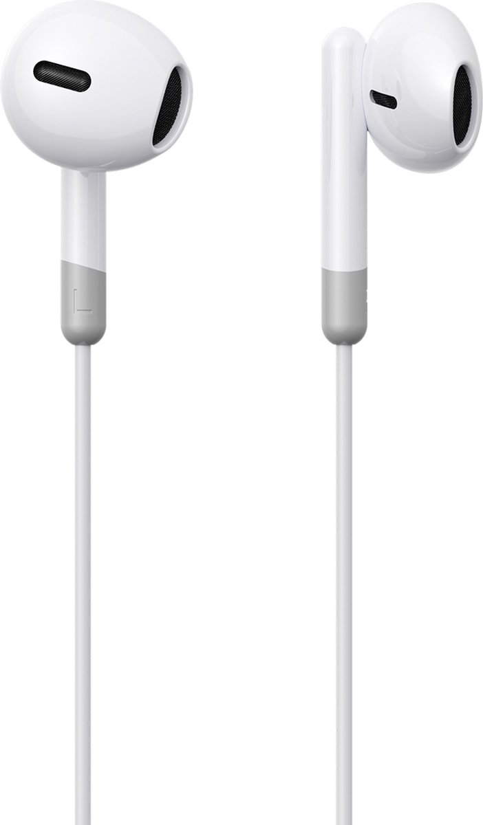 Joyroom JR-EW01 in-ear wired mini jack headphones with remote control - white