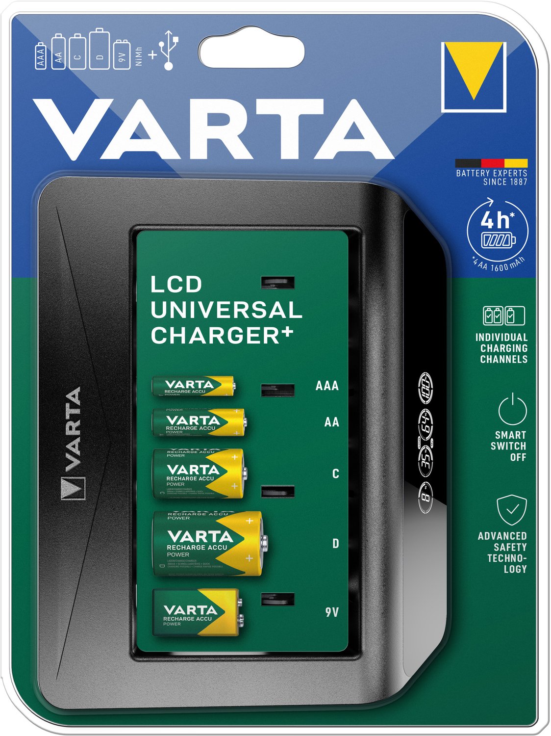 VARTA LCD Universal Charger+ (without batteries and power supply)