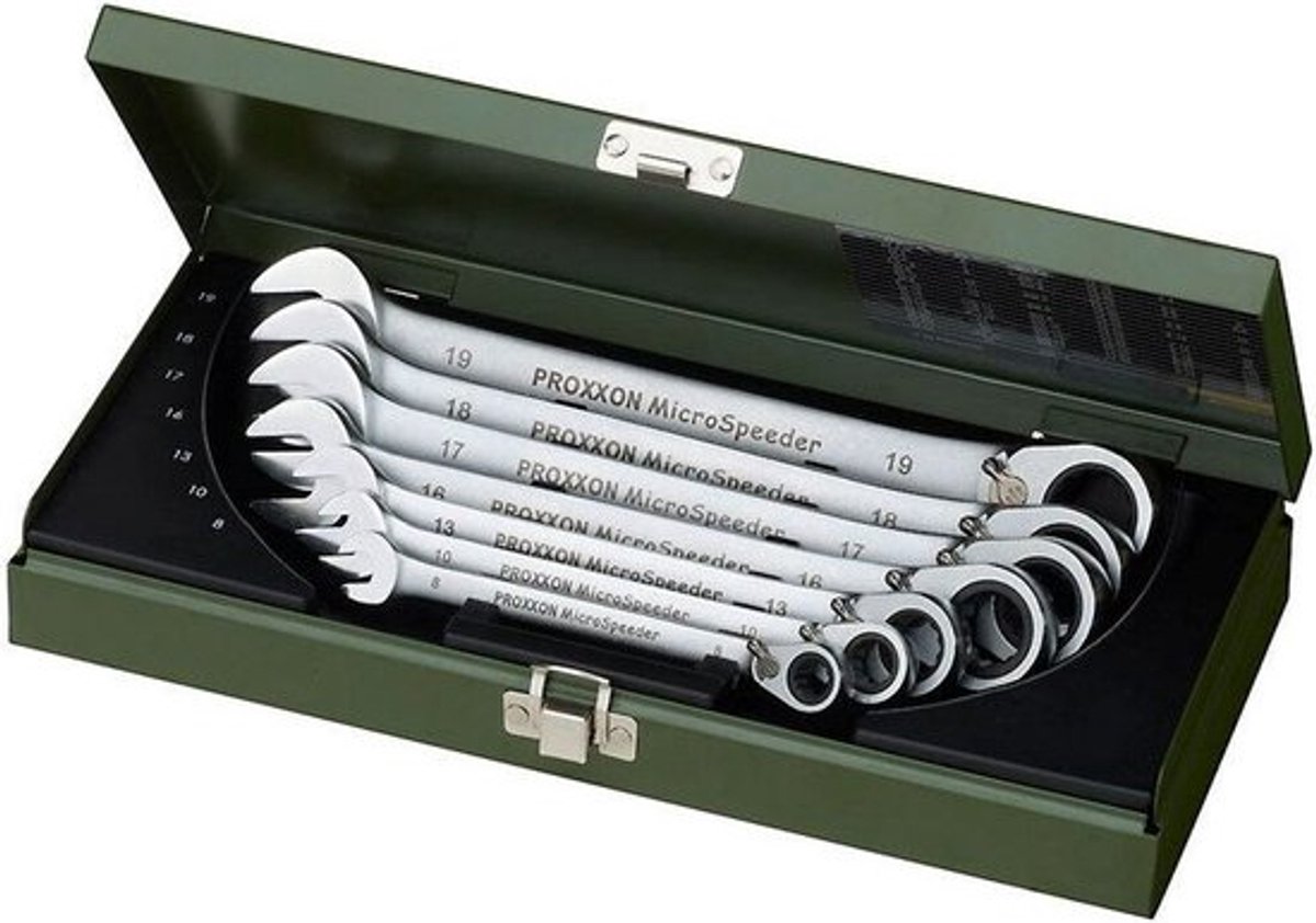 Proxxon Industrial 23124 MicroSpeeder Kit chiavi combinate 7 parti Misura (metrica) 8 - 19 mm