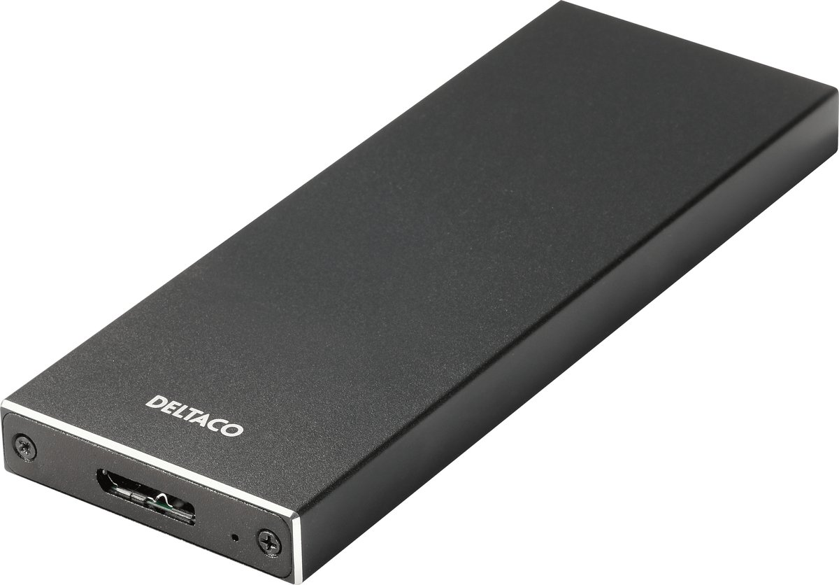 Deltaco Externt M.2 kabinett USB 3.0 5 Gbps Bla
