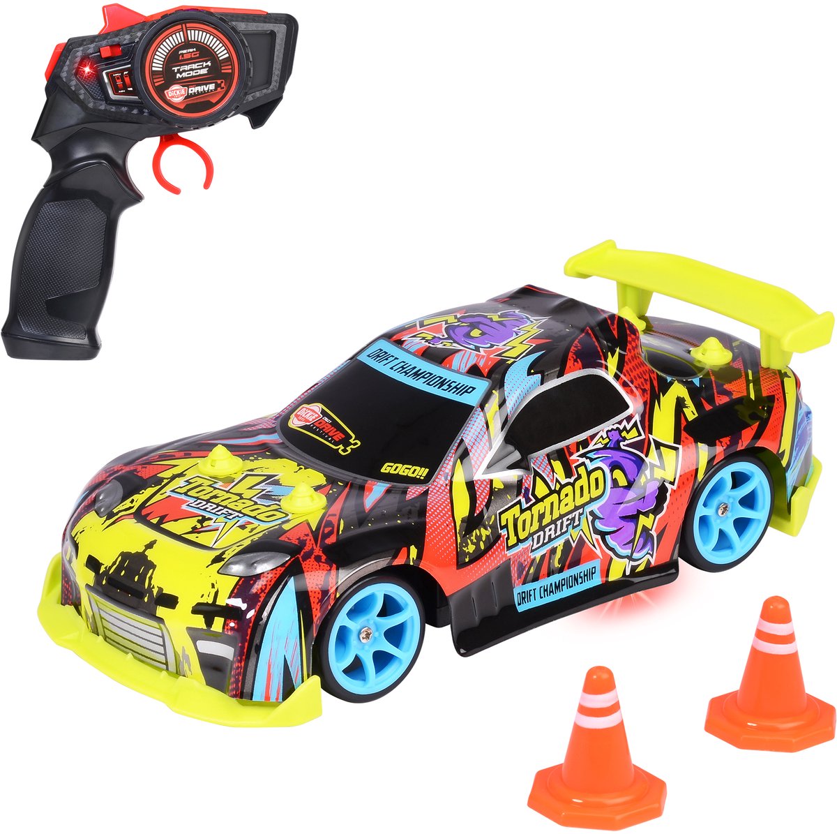 Dickie Tornado Drift Radiostyret Bil, 22 cm