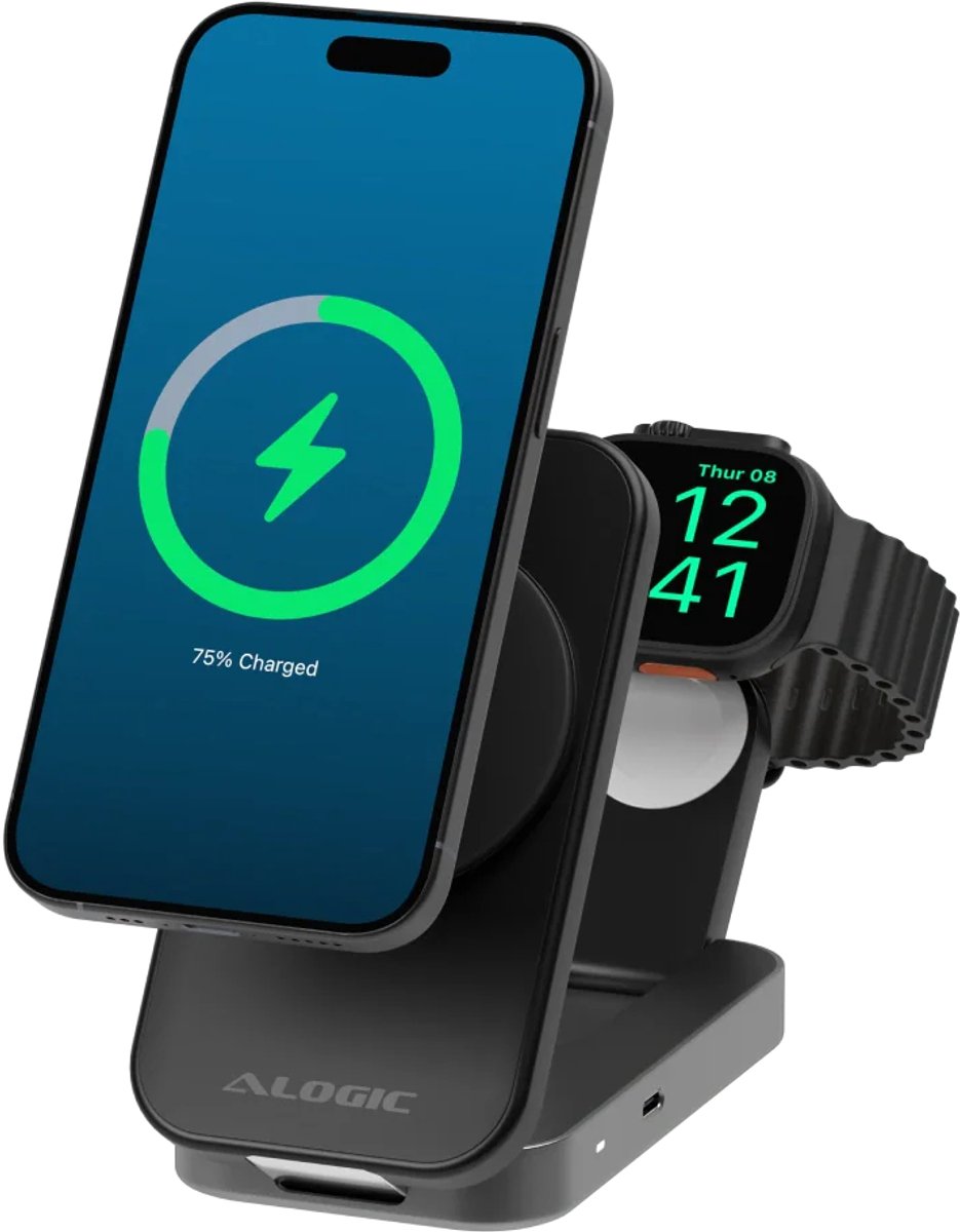 ALOGIC Flip 2-in-1 Qi2 Fast Wireless Charging Stand