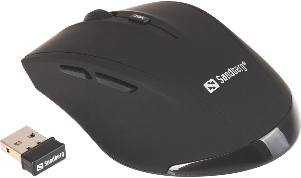 Sandberg Pro Wireless - Mus - 5 knapper - Sort