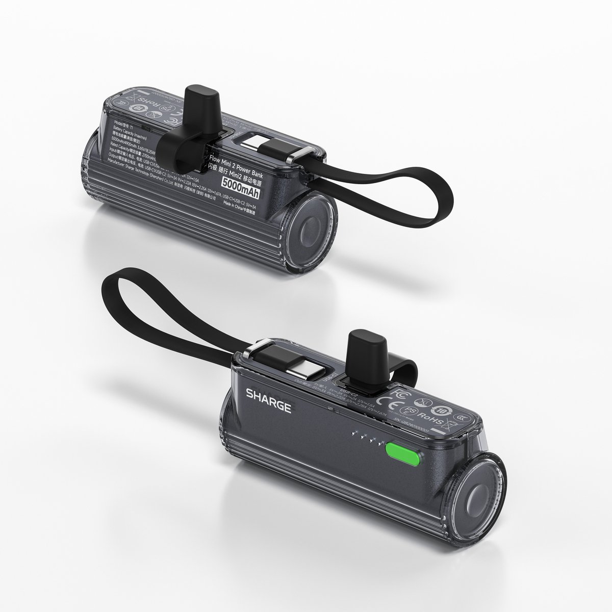 SHARGE Flow Mini 2 Power Bank - Black - 5000 mAh