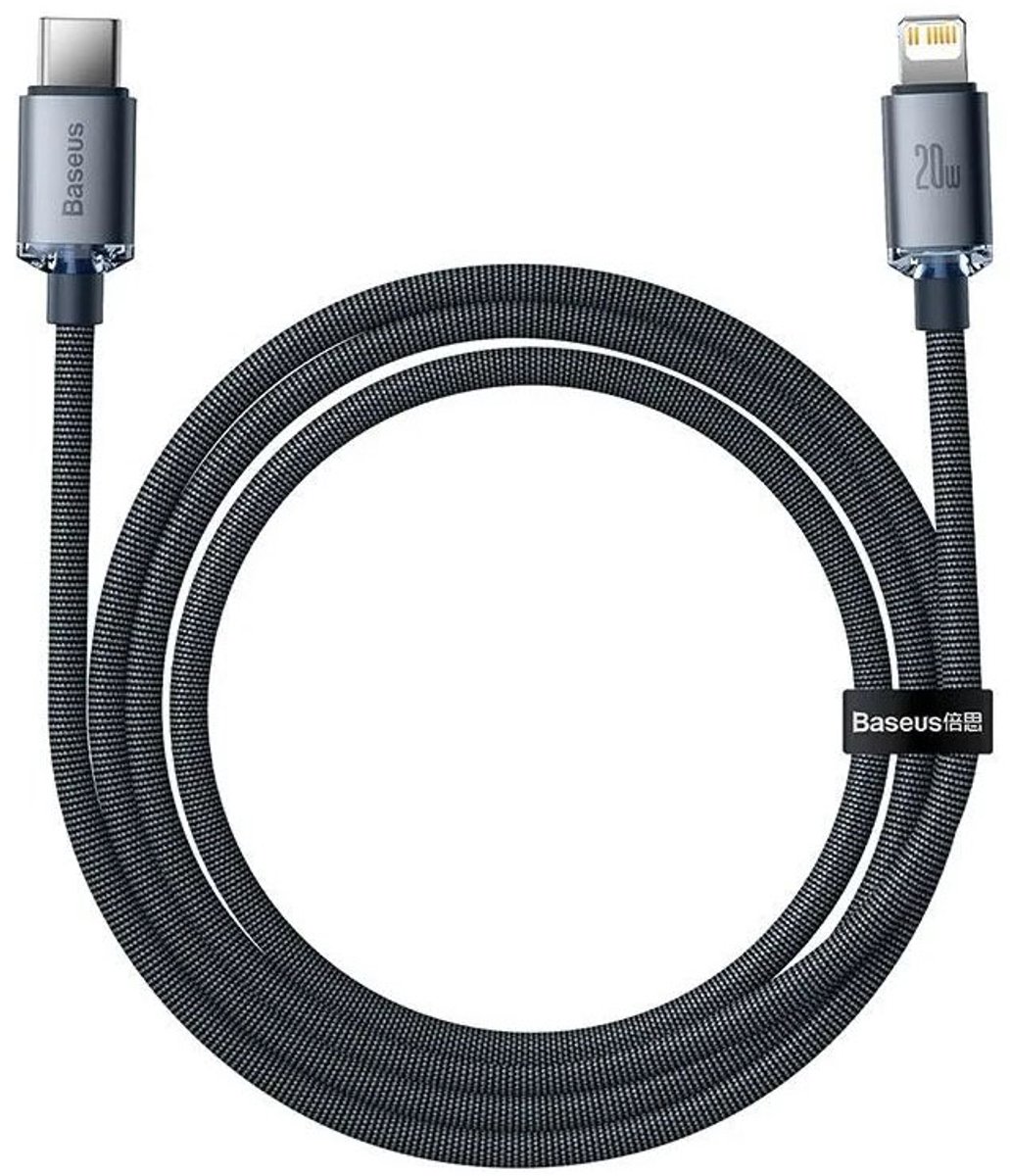 Baseus Crystal cable USB-C to Lightning 20W PD 1.2m (black)
