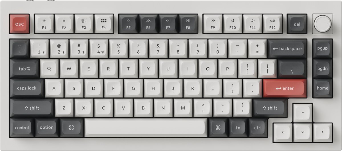 Keychron Q1 Ultra 75% 8K Wireless Tri-Mode - Gaming Tastatur - Amerikansk engelsk - Hvid