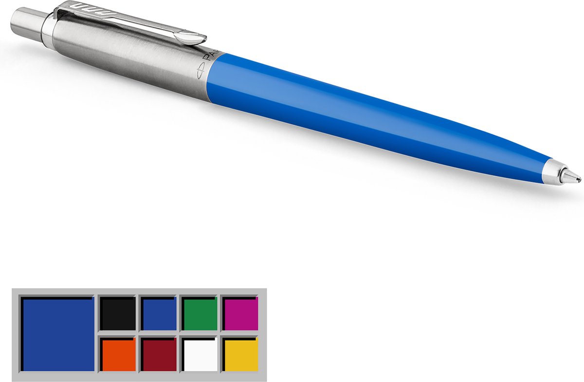 Parker Jotter Originals-kuglepen, blå lakering, medium spids, blå blæk, boblepakke