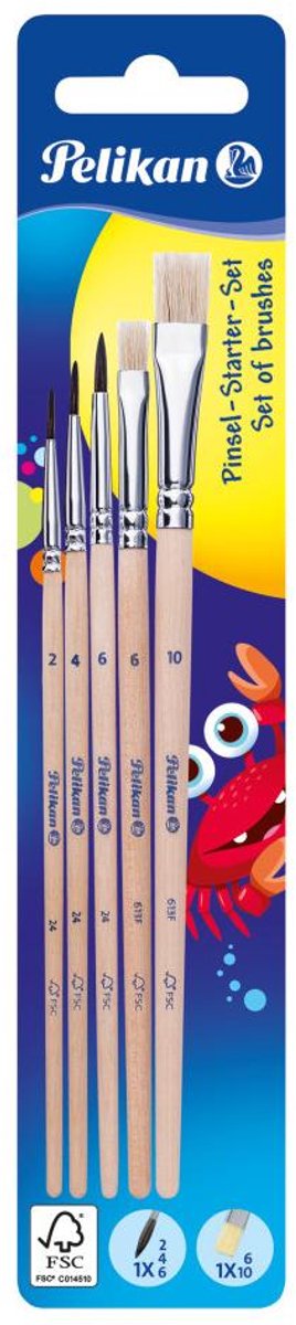Pelikan Træpensler, 5 størrelser