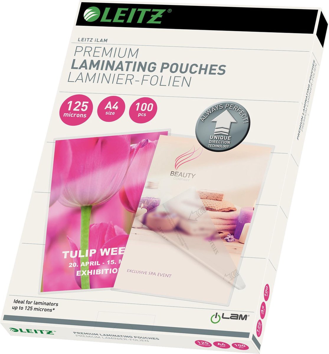 Leitz Lamineringslomme A4 UDT 125mic. Æske/100