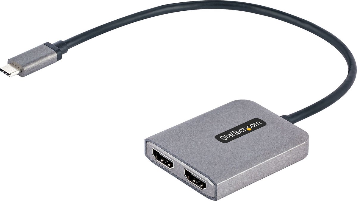 StarTech.com USB-C to Dual HDMI MST HUB Dual HDMI 4K 60Hz USB Type C Multi Monitor Adapter for Laptop w/ 1ft (30cm) cable