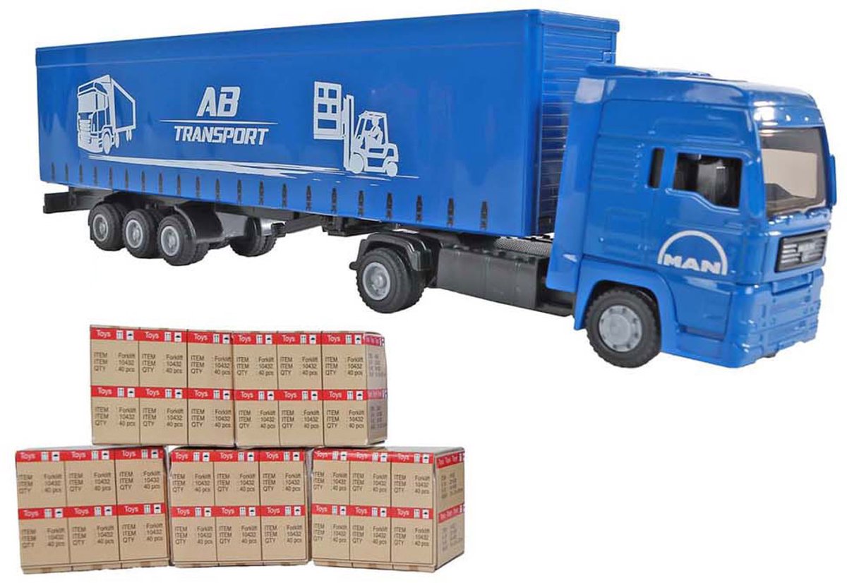 Kids Globe Man Truck with Trailer 30cm