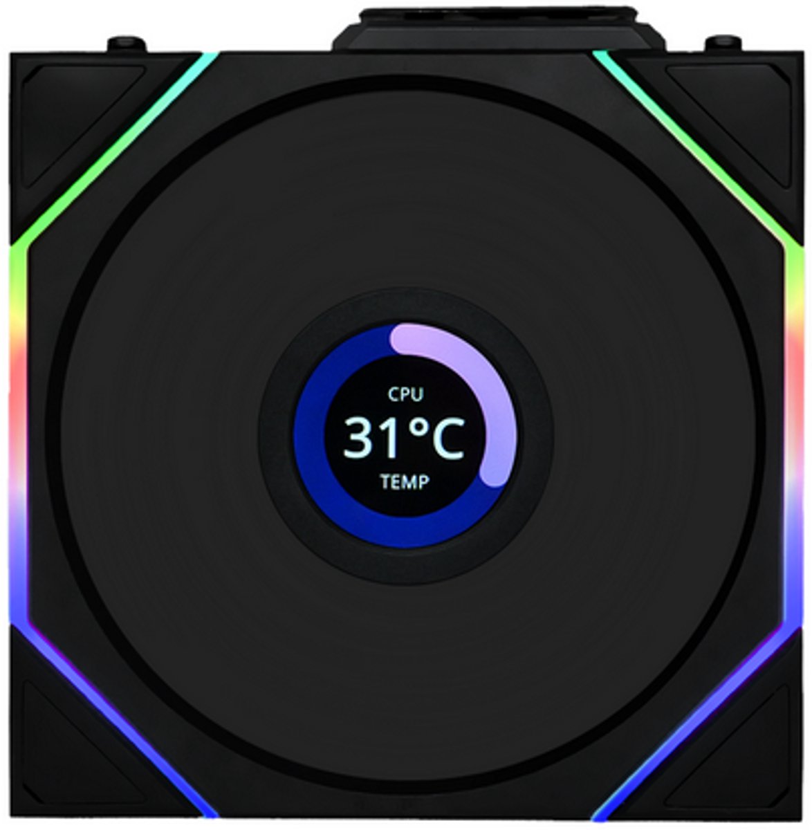 Lian Li UNI FAN TL Wireless LCD - Kabinet køler - 120mm - Sort med RGB LED lys - 27 dBA