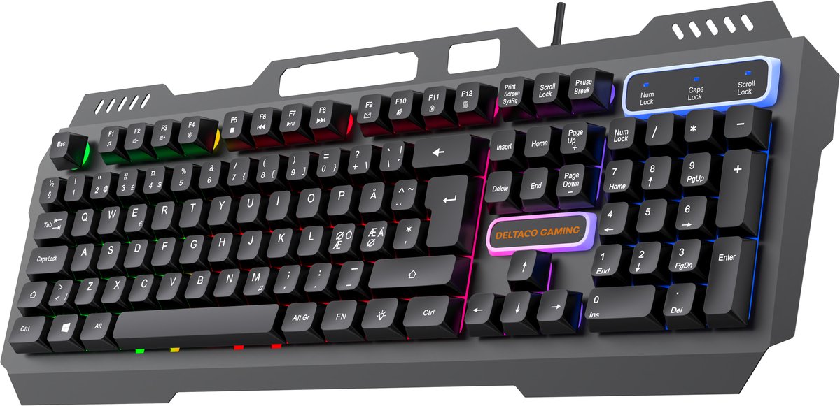 Deltaco GAMING DK130 - Gaming Tastatur - Nordisk - Sort
