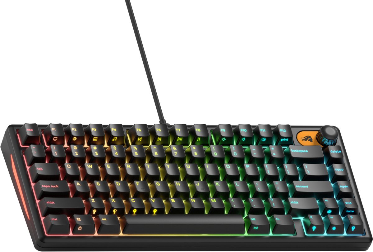 Glorious GMMK - keyboard - 75% - with knob - QWERTY - US English - black Input Device - Gaming Tastatur - Amerikansk engelsk - Sort