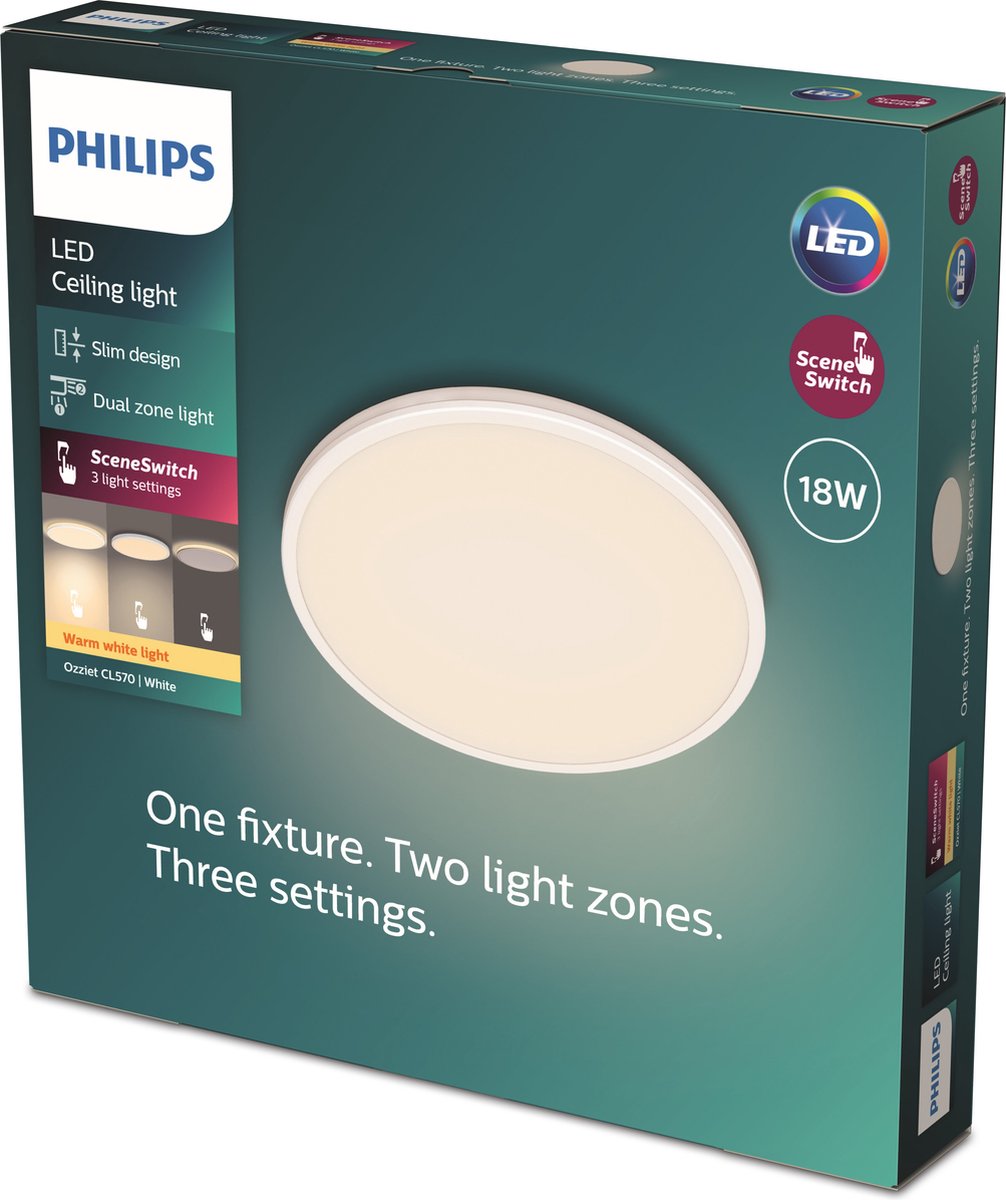 Philips Ozziet CL570 SS RD 18W 27K W HV 06