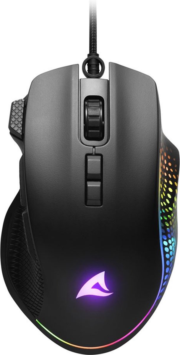Sharkoon SHARK Force 3 - mouse - USB - black - Mus - Optisk - 8 knapper - Sort