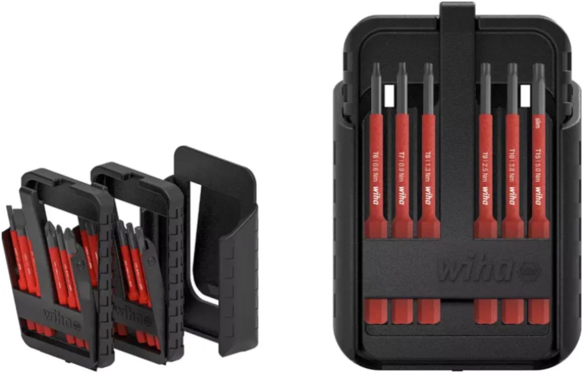 Wiha 43161 VDE Kit di punte intercambiabili per giraviti 12 parti TORX Plus, TORX