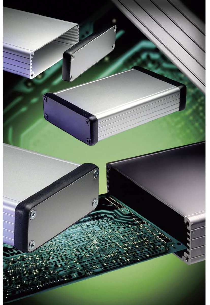 Hammond Electronics 1455Q1602BK Contenitore a profilo 163 x 120.5 x 51.5 Alluminio Nero 1 pz.