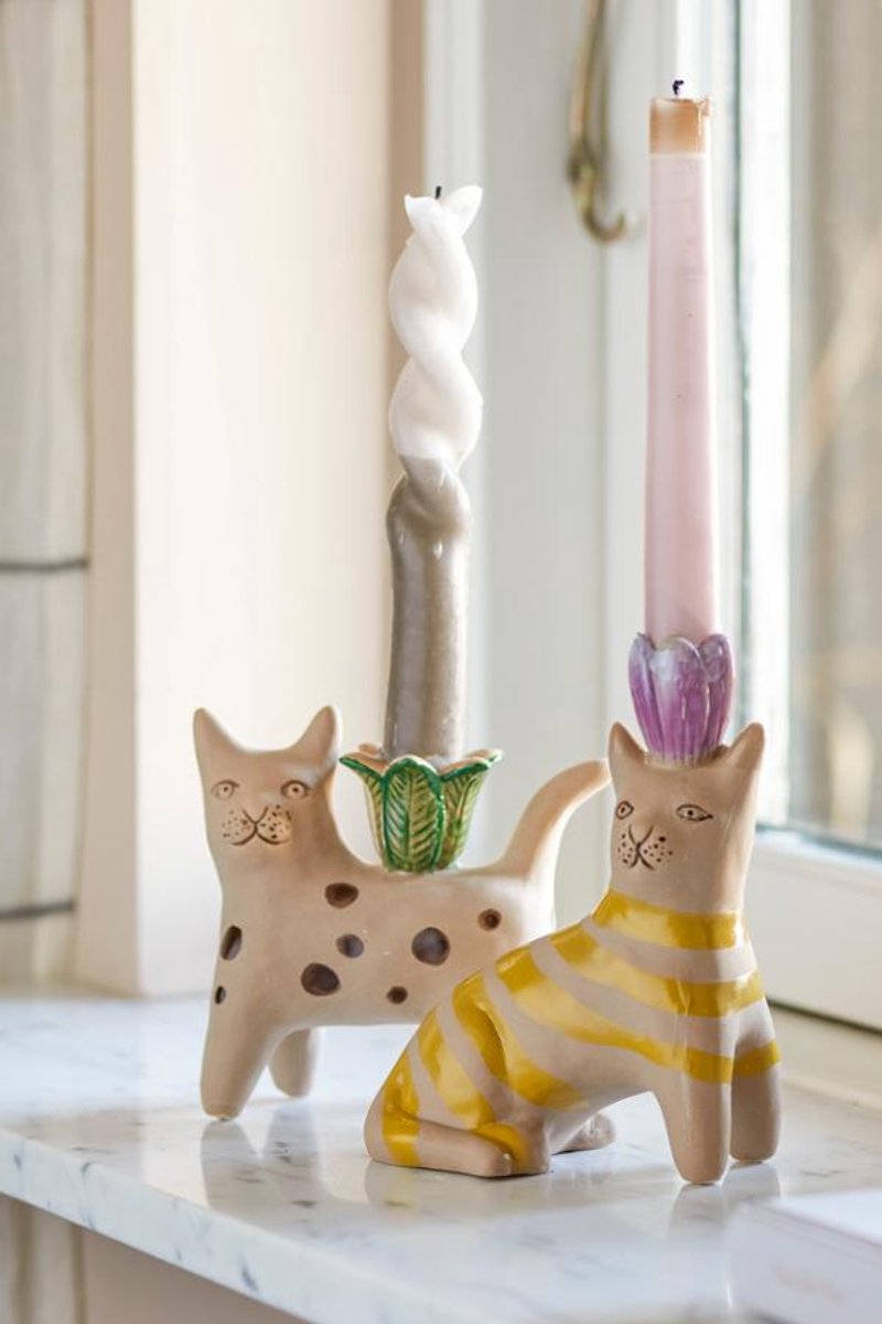 Bloomingville - Set of 2 - Mamie Cat Candlestick (82058194)