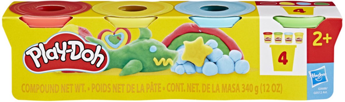 Play-Doh Classic 4 Pack Solid 340G
