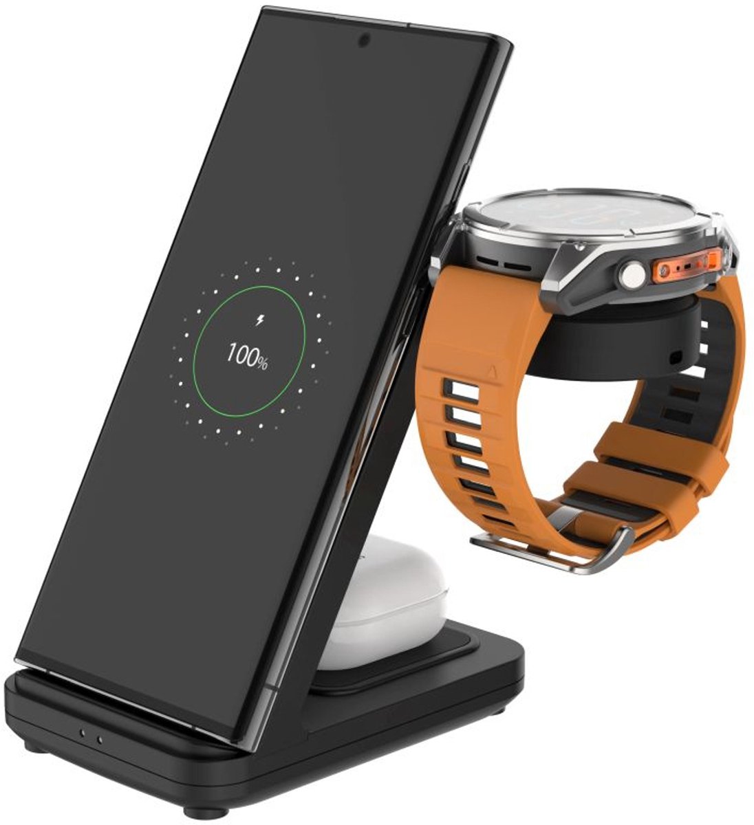 FIXED 3in1 Wireless Charging station designed for Garmin Watch Black