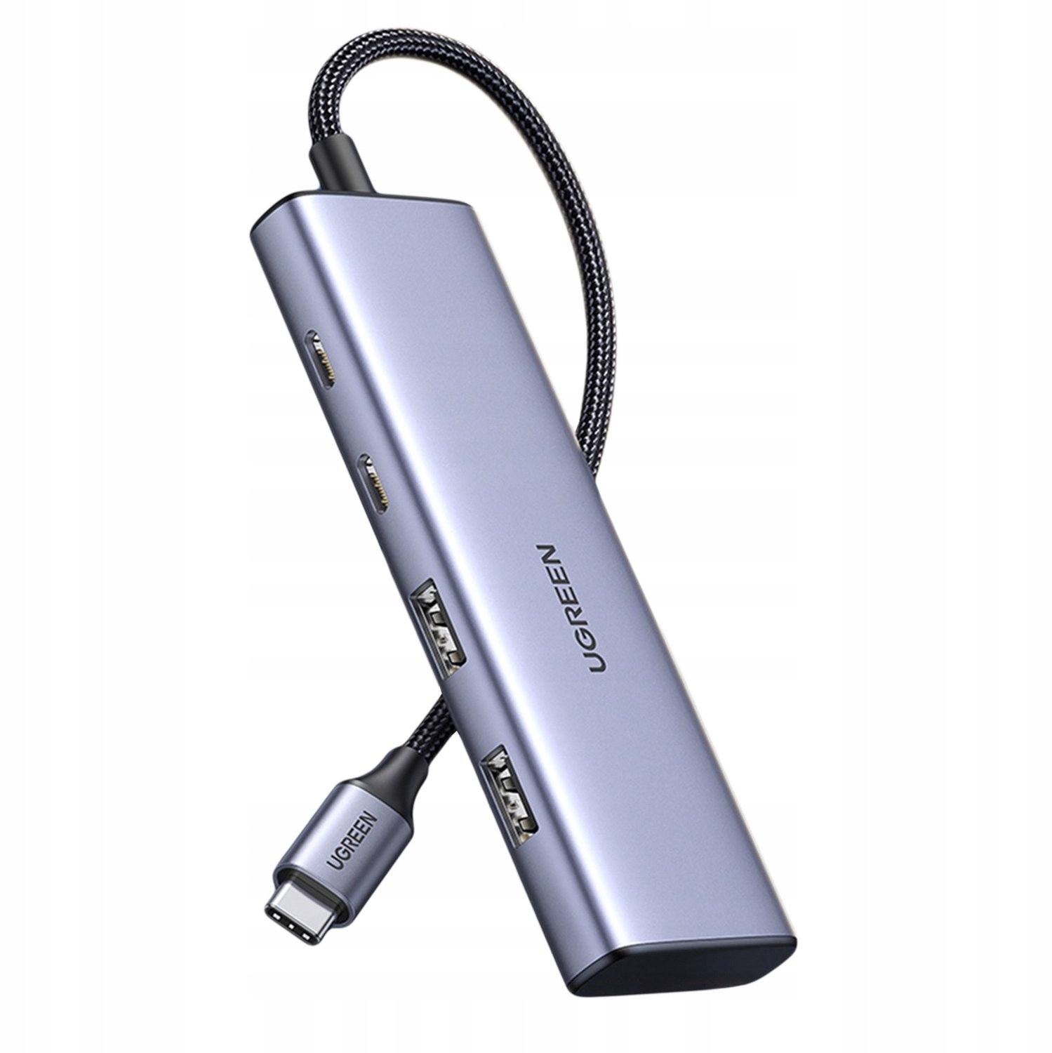 UGREEN CM473 USB-C HUB - 2xUSB-A / 2xUSB-C - 20cm USB hub - USB 3.0 - 4 ports - Grå