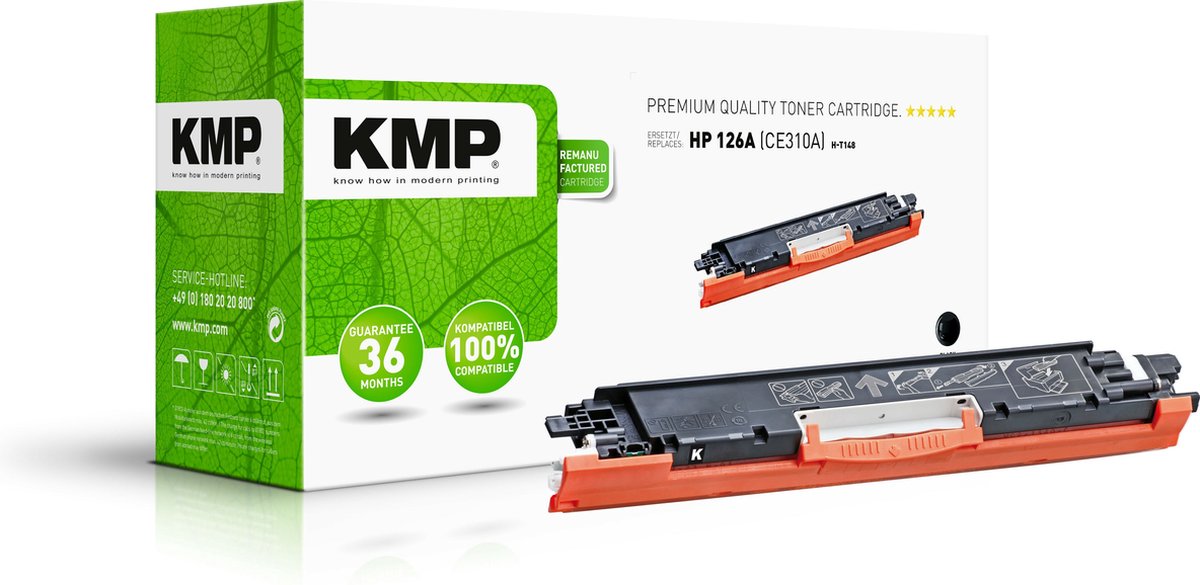 KMP Toner sostituisce HP 126A, CE310A Compatibile Nero 1200 pagine H-T148 1226,0000