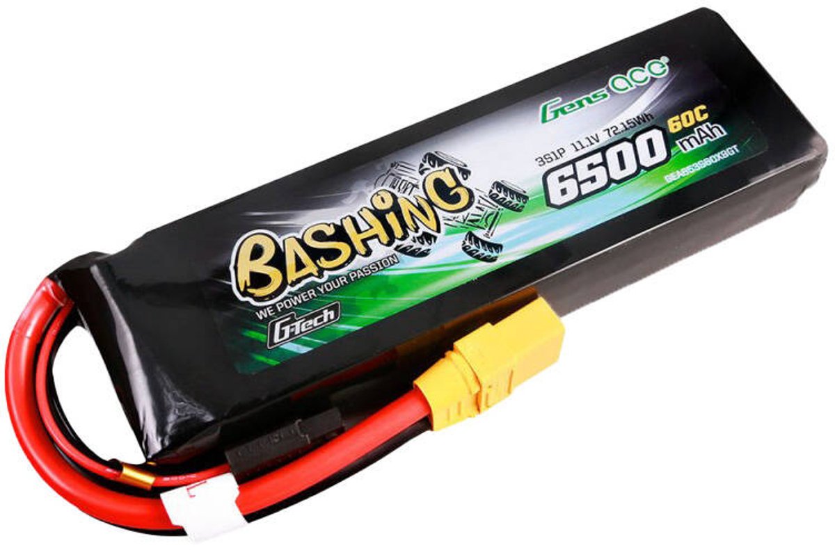 Gens ace &Tattu G-Tech 6500mAh 11.1V 60C 3S1P Lipo Battery Pack with XT90-Bashing Series
