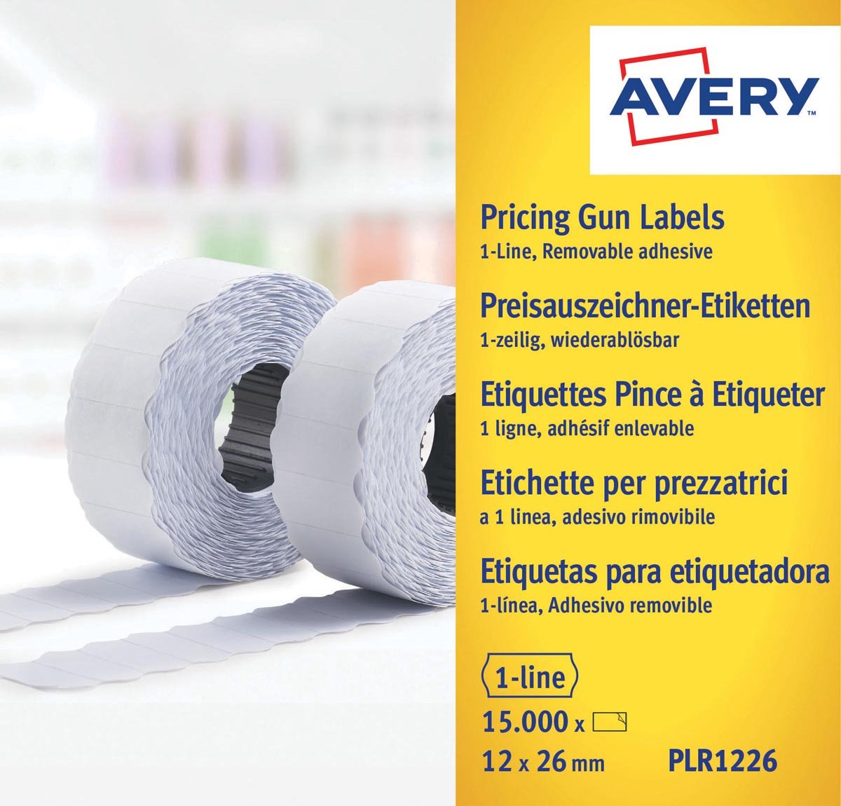 Avery Aftagelige prisetiketter, 26x12mm