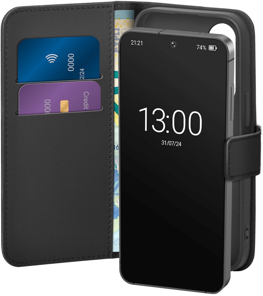 Puro Eco-Leather Case for Samsung Galaxy S26 with Wallet - Black